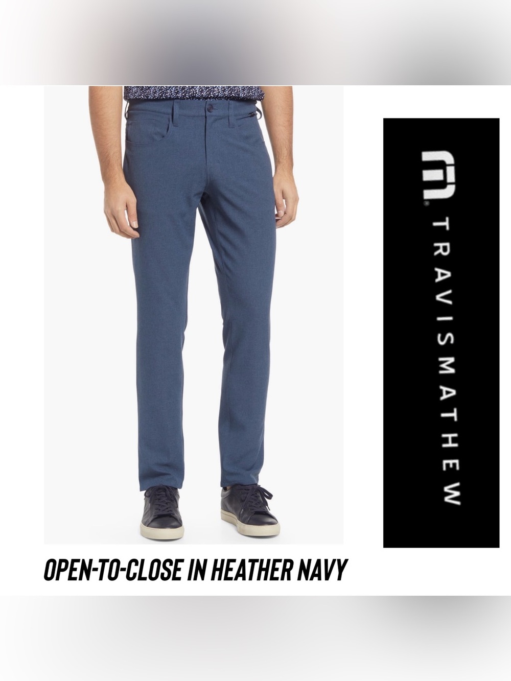 Travis Mathew | Open to Close Men’s Pants | 33 x 32 | Heather Navy